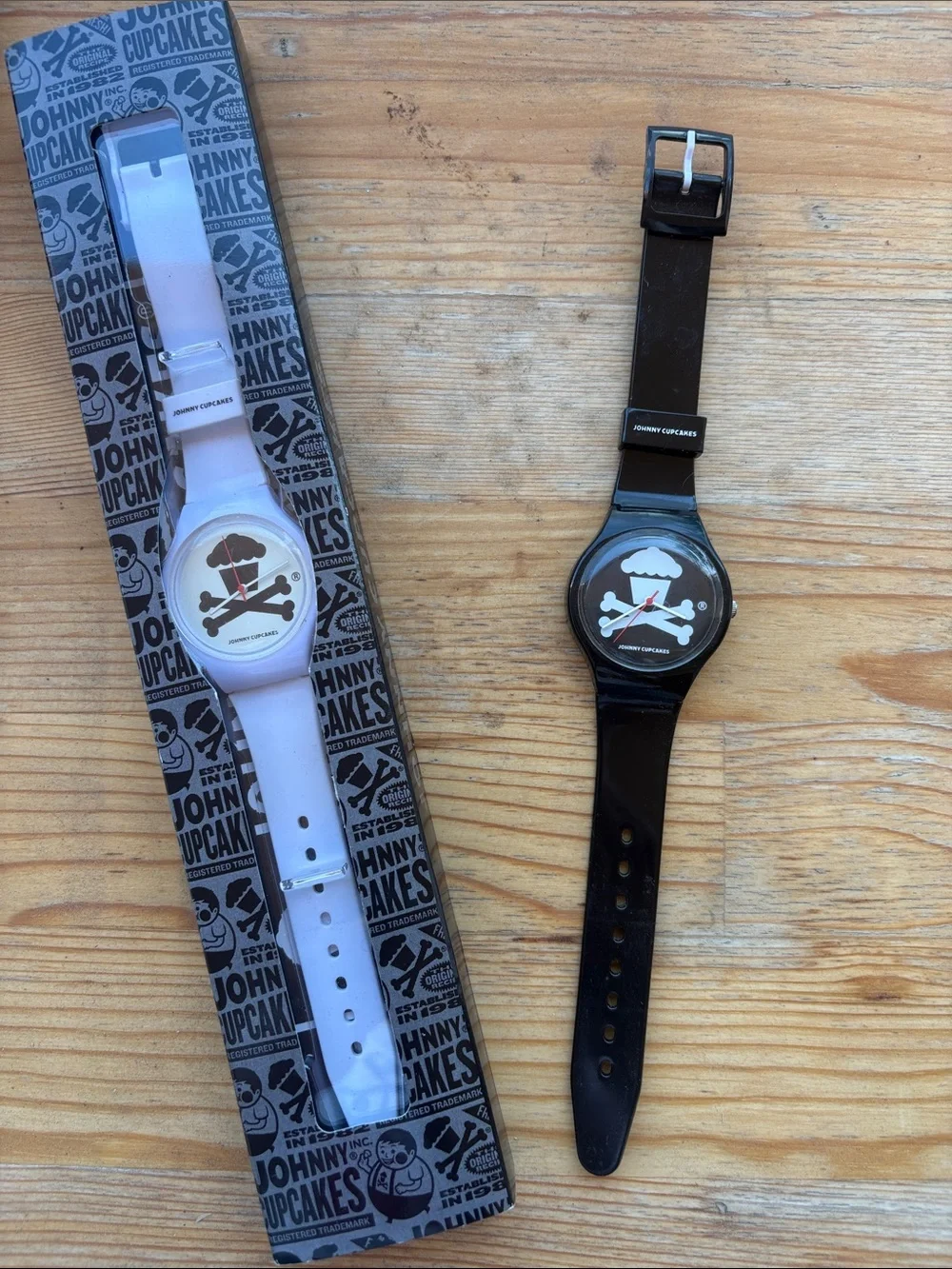 Johnny Cupcakes Black and White Skull Cupcake Watch Duo